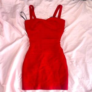 Red Iconic Herve Leger Bandage Dress Size Small NWT